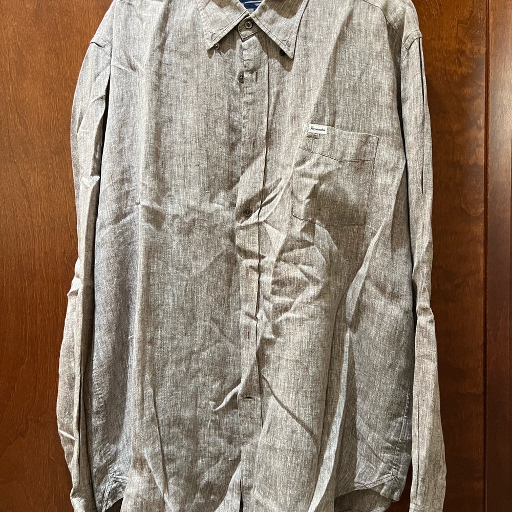 Faconnable Light Gray Casual Button-Down Shirt